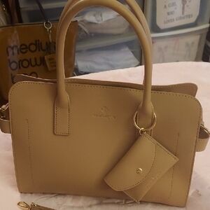 Nanette Lepore Beige Satchel with Card Holder